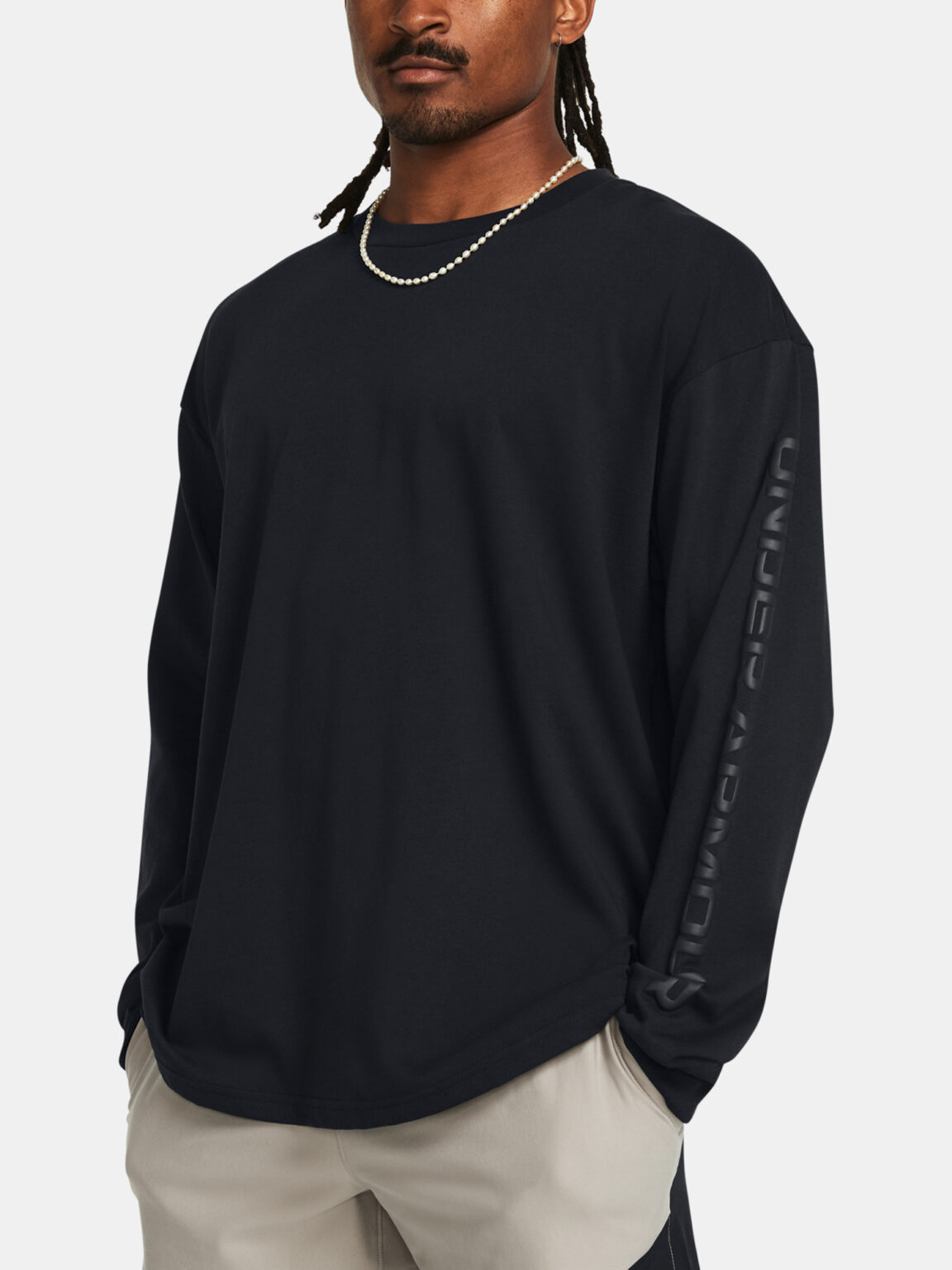 Men's T-shirt Under Armour UA HW TONAL WORDMARK LS-BLK - Men's