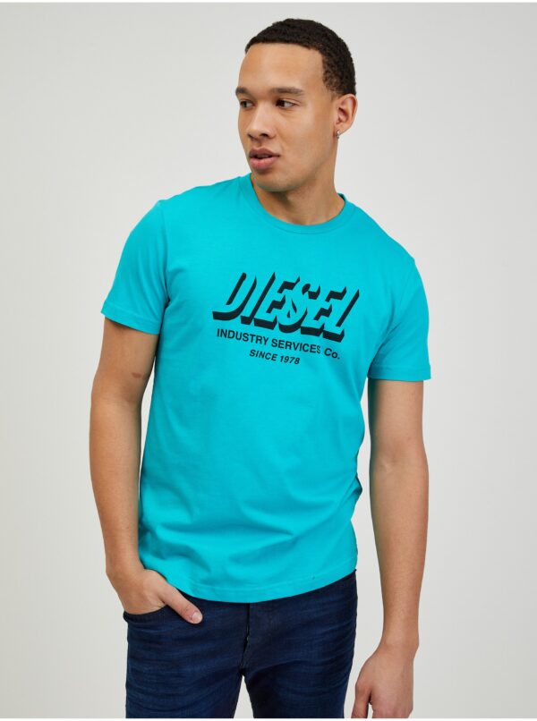 Men's Turquoise T-Shirt Diesel Diegos - Men's