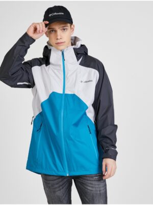 Men's White-Blue Columbia Rain Scape™ Jacket - Men