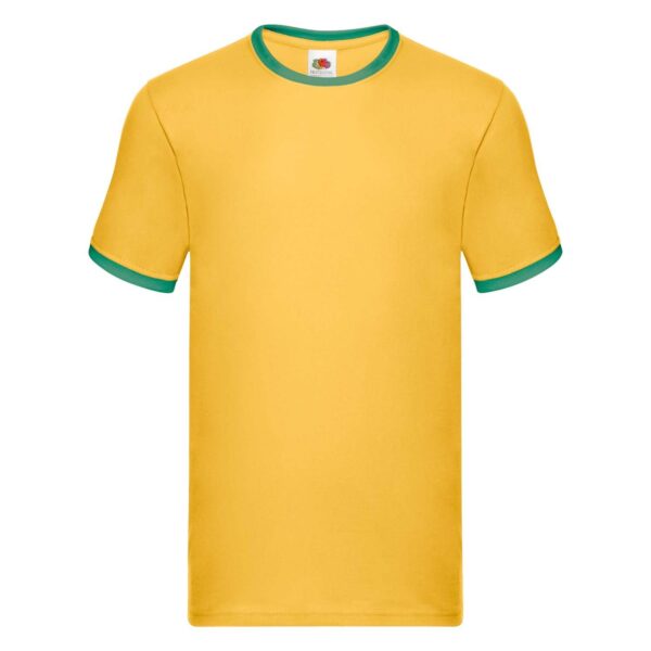 Men's Yellow T-shirt Ringer Fruit of the Loom