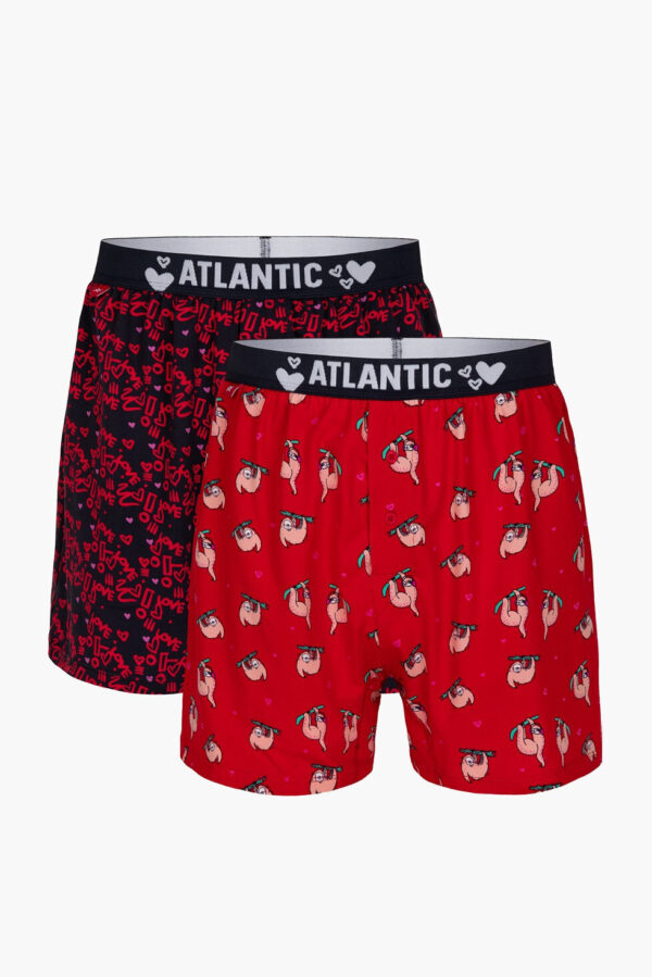 Men's boxer shorts ATLANTIC 2Pack - red/dark blue