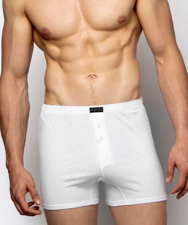 Men's classic boxers with buttons ATLANTIC - white