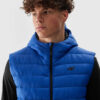 Men's down vest with 4F synthetic down filling - cobalt