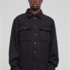 Men's fleece shirt Plain Overshirt black