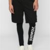 Men's fleece shorts with leggings black