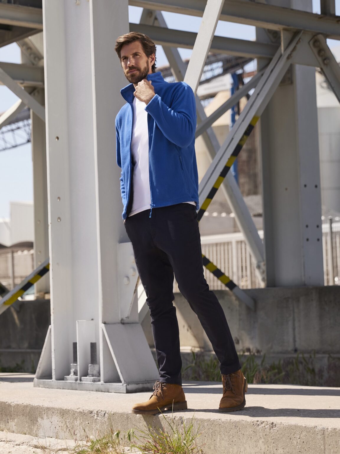 Men's fleece with long zipper 100% polyester