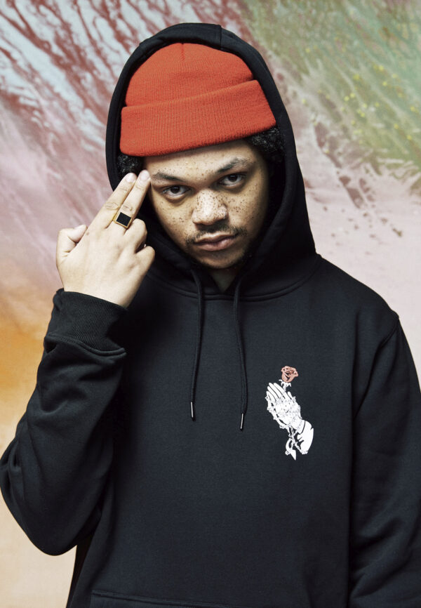 Men's hoodie Hand Rose black