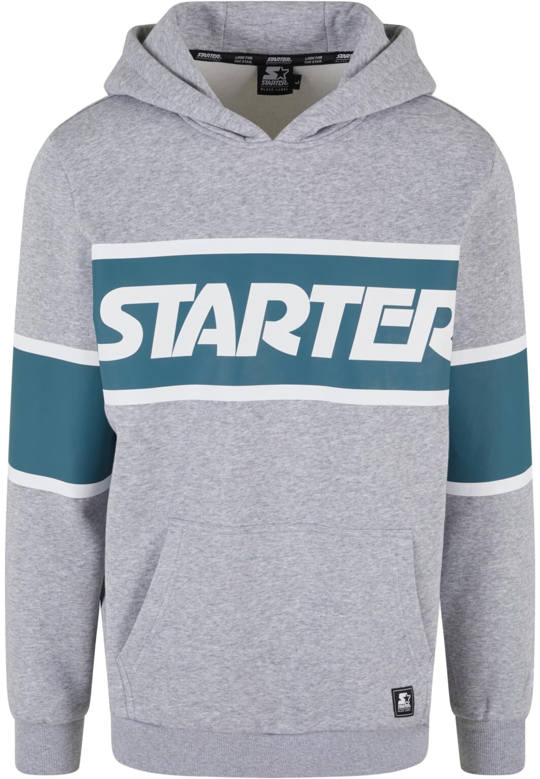 Men's hoodie Starter Across Stripe Hoodie gray melange/turquoise