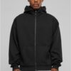 Men's hoodie with a zip with a high neck black