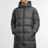 Men's long quilted coat black
