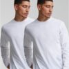Men's long-sleeved T-shirt Basic 2-Pack white+white