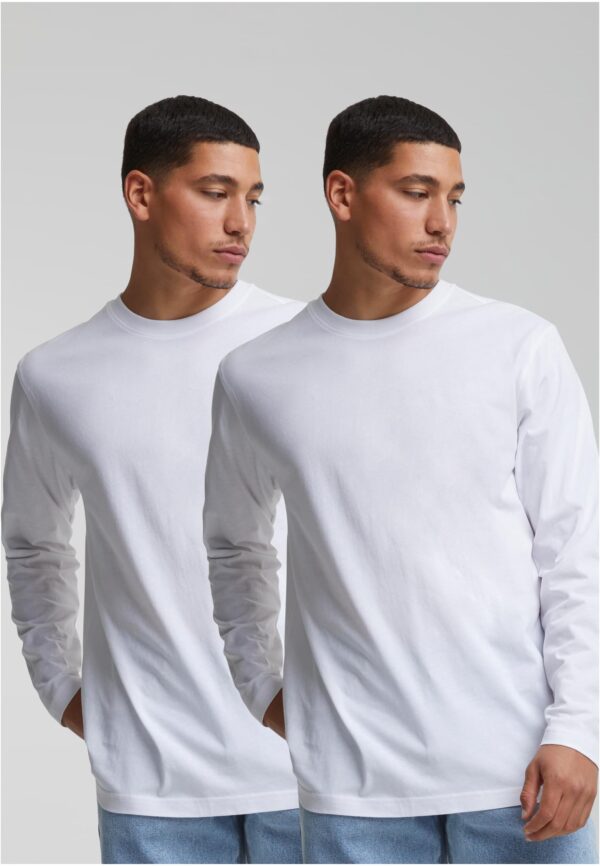 Men's long-sleeved T-shirt Basic 2-Pack white+white