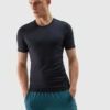 Men's slim sports T-shirt made of recycled 4F materials - deep black