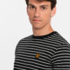 Men's striped t-shirt with patch by Ombre Design - black and white
