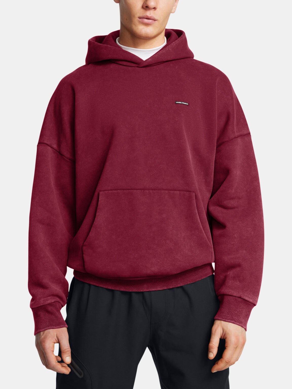 Men's sweatshirt Under Armour UA Icon HWT Flc Wash OS Hood-RED - Men's