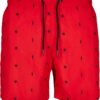 Men's swimwear with embroidery red