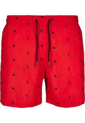 Men's swimwear with embroidery red
