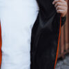 Men's transitional quilted jacket with hood black Dstreet