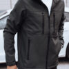 Men's transitional softshell jacket with hood dark gray Dstreet