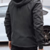 Men's transitional softshell jacket with hood dark gray Dstreet