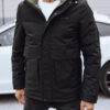 Men's winter jacket with hood black Dstreet