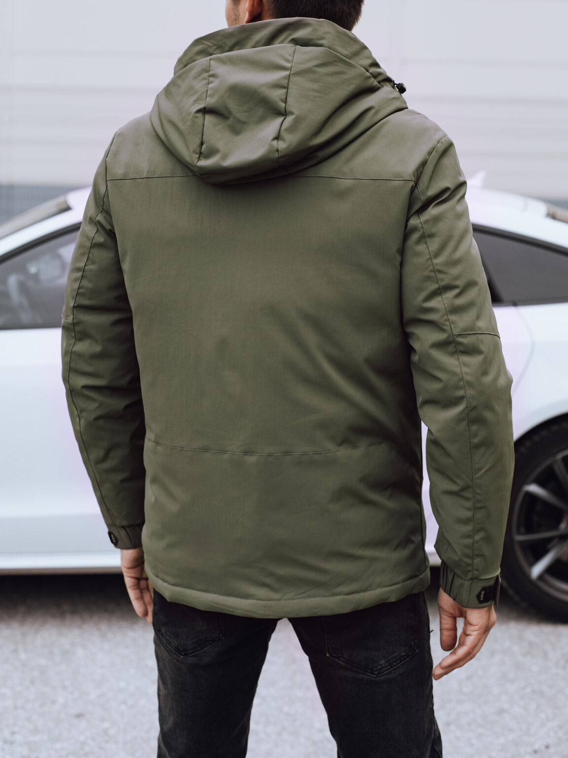 Men's winter jacket with hood green Dstreet