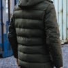 Men's winter quilted jacket with hood green Dstreet