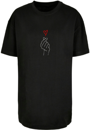 Merchcode Oversize póló 'Heart'  rikító piros / fekete / fehér-Ár