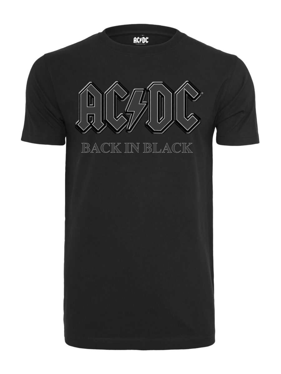 Merchcode Póló 'ACDC Back In Black'  ezüstszürke / fekete / fehér-hu