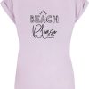 Merchcode Póló 'Beach Please'  levendula / fekete-Ár