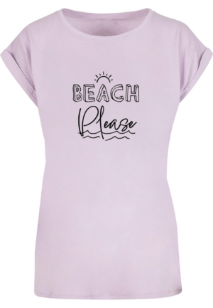 Merchcode Póló 'Beach Please'  levendula / fekete-Ár