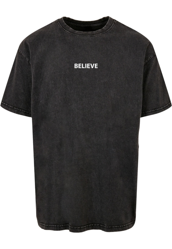 Merchcode Póló 'Believe Front'  antracit / fehér-Ár