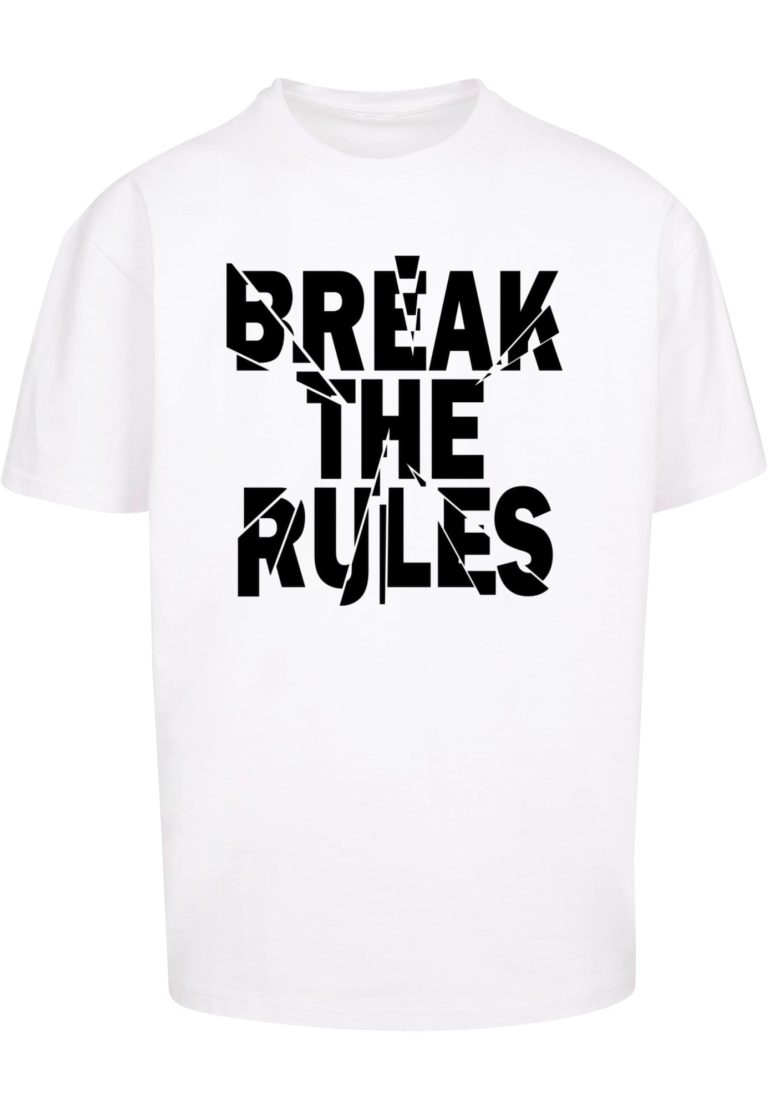 Merchcode Póló 'Break The Rules 2'  fekete / fehér-Ár