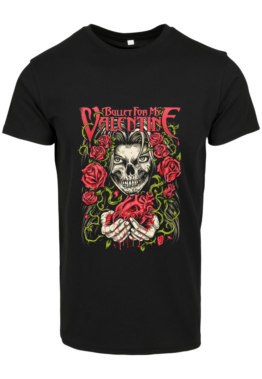 Merchcode Póló 'Bullet for my Valentine My Bleeding Heart'  szürke / zöld / piros / fekete-Hungary