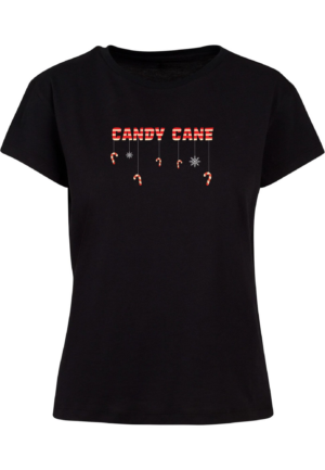 Merchcode Póló 'Candy Cane'  világospiros / fekete / fehér-Ár