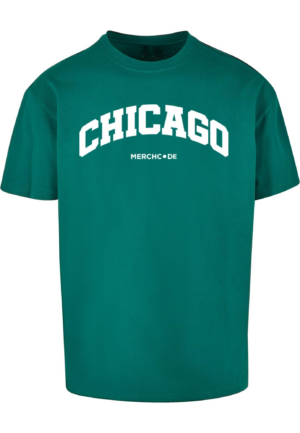 Merchcode Póló 'Chicago'  smaragd / fehér-Ár