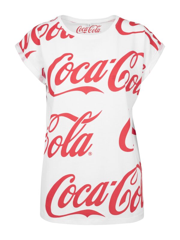 Merchcode Póló 'Coca Cola'  piros / fehér