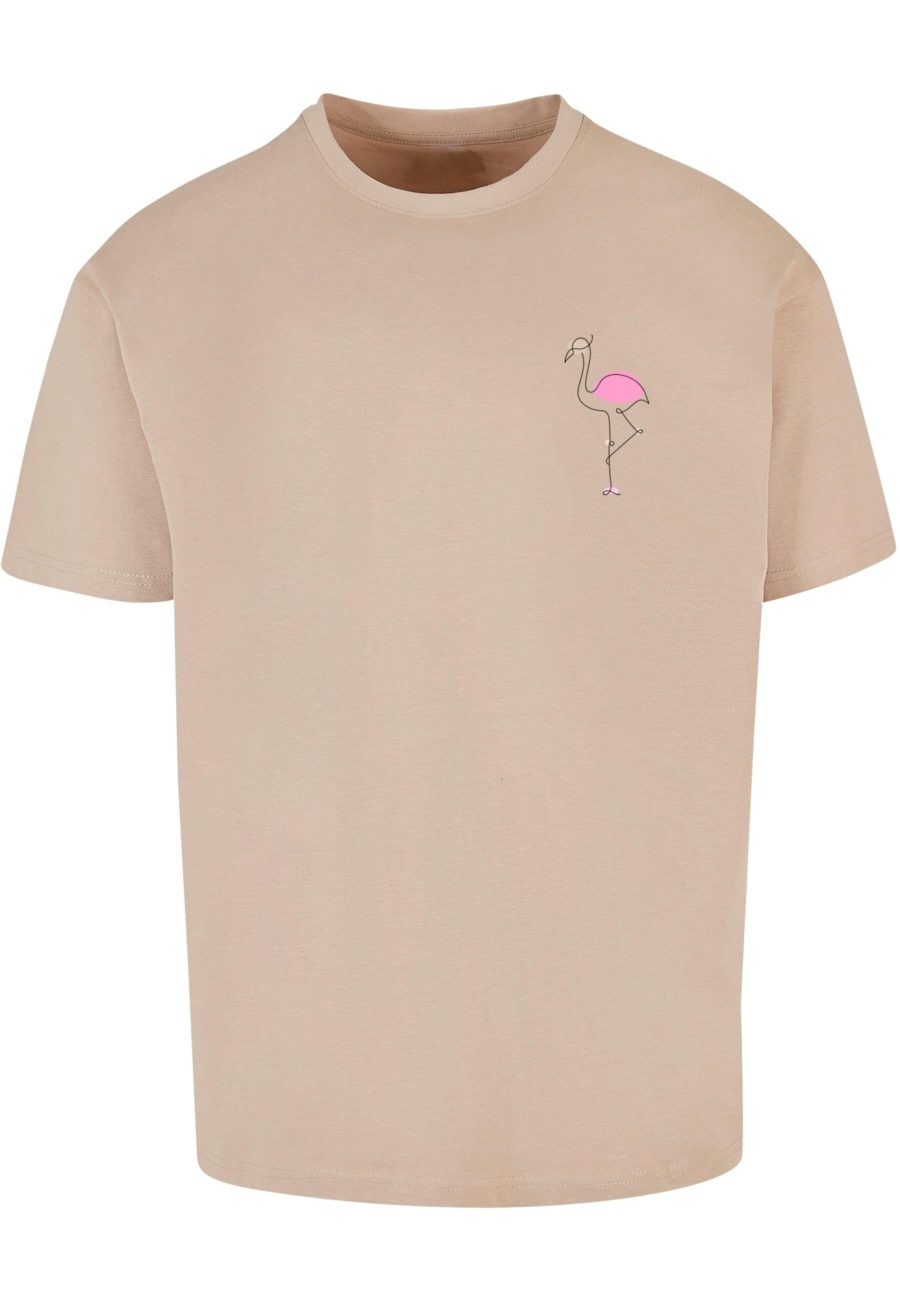 Merchcode Póló 'Flamingo'  homok / rózsaszín / fekete-Ár