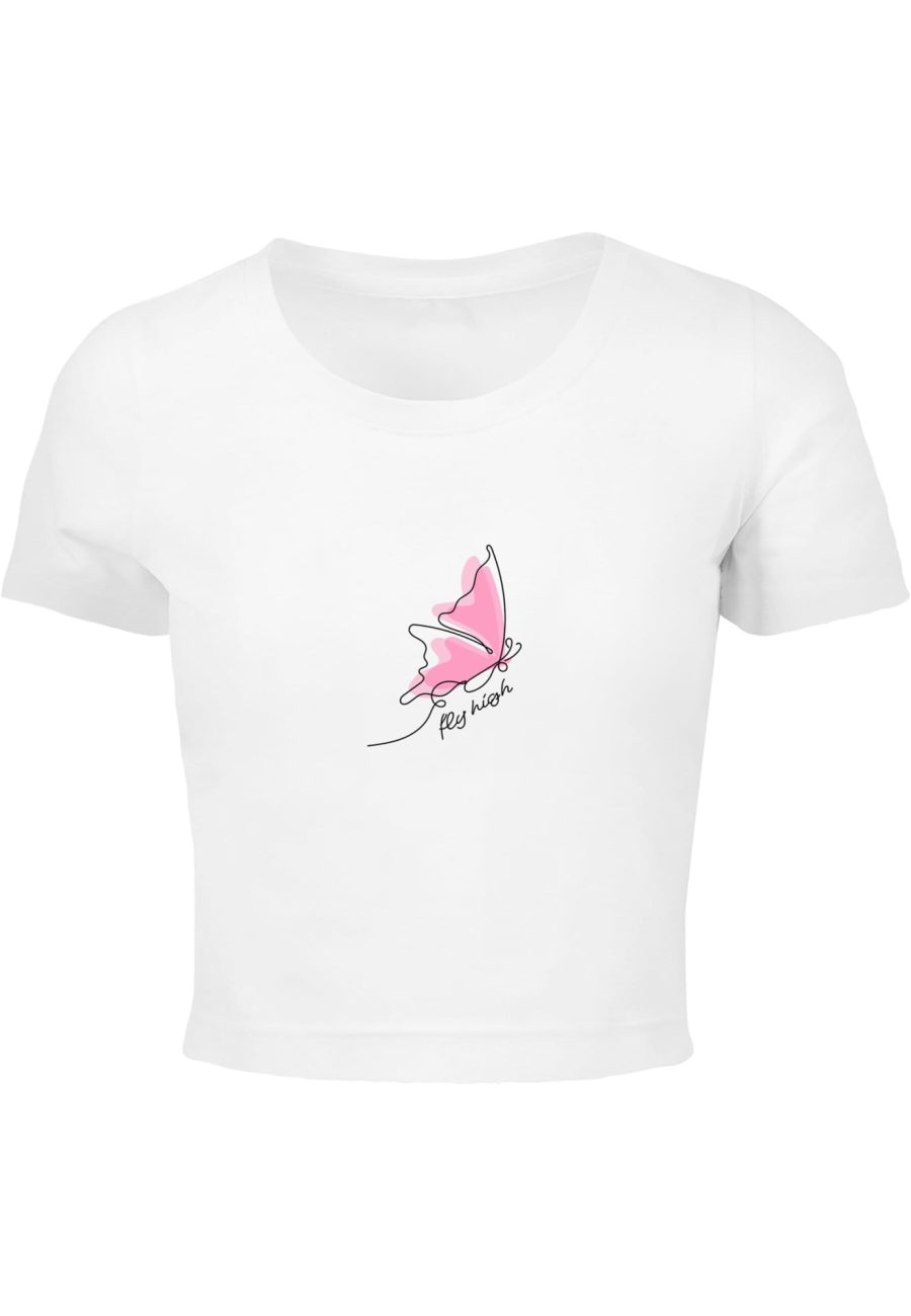 Merchcode Póló 'Fly High'  rózsaszín / fekete / fehér-Ár