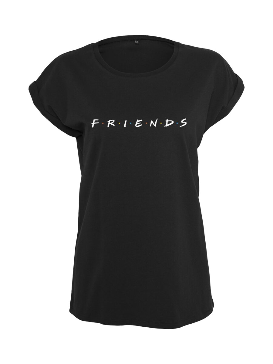 Merchcode Póló 'Friends'  fekete / fehér-hu