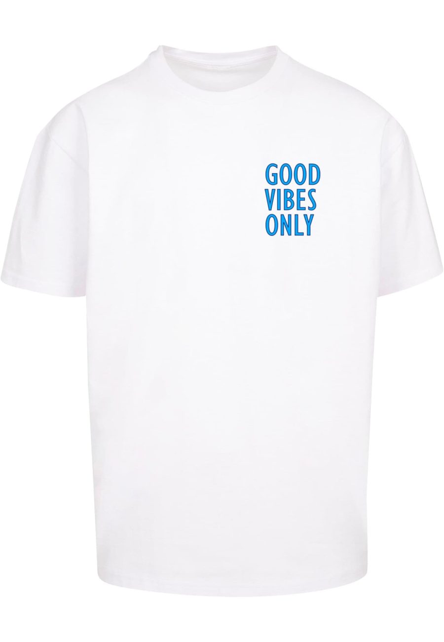 Merchcode Póló 'Good Vibes Only'  kék / fehér-Ár