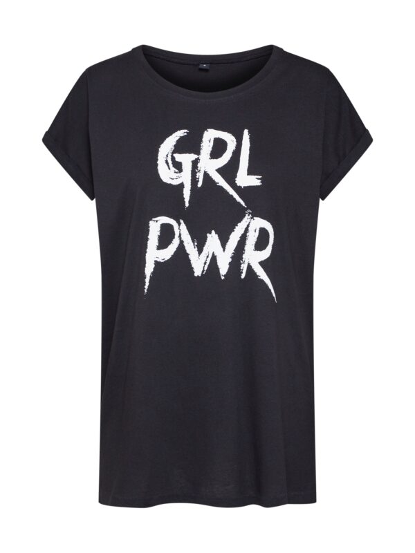 Merchcode Póló 'Grl Pwr'  fekete / fehér
