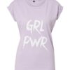Merchcode Póló 'Grl Pwr'  lila / fehér-hu