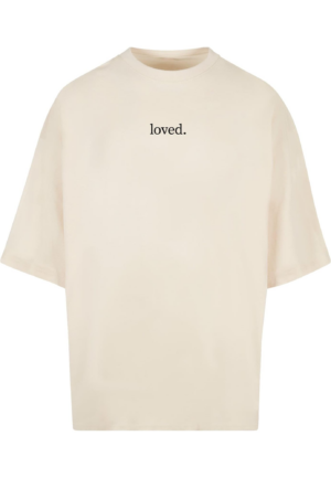 Merchcode Póló 'Love'  homok / fekete / gyapjúfehér-Ár