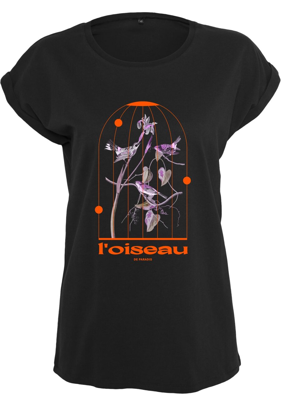Merchcode Póló 'L´oiseau De Paradis'  bézs / szürke / lila / neonlila / pasztellila / narancsvörös / fekete / fehér-hu