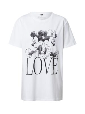Merchcode Póló 'Minnie Loves Mickey'  fekete / fehér-hu