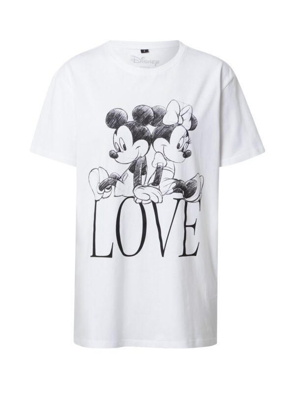 Merchcode Póló 'Minnie Loves Mickey'  fekete / fehér-hu