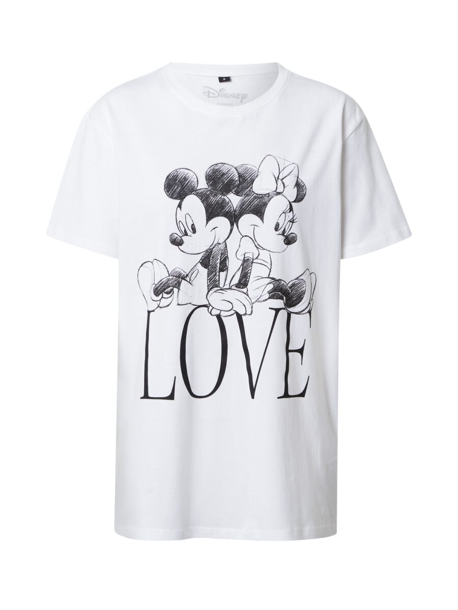 Merchcode Póló 'Minnie Loves Mickey'  fekete / fehér-hu