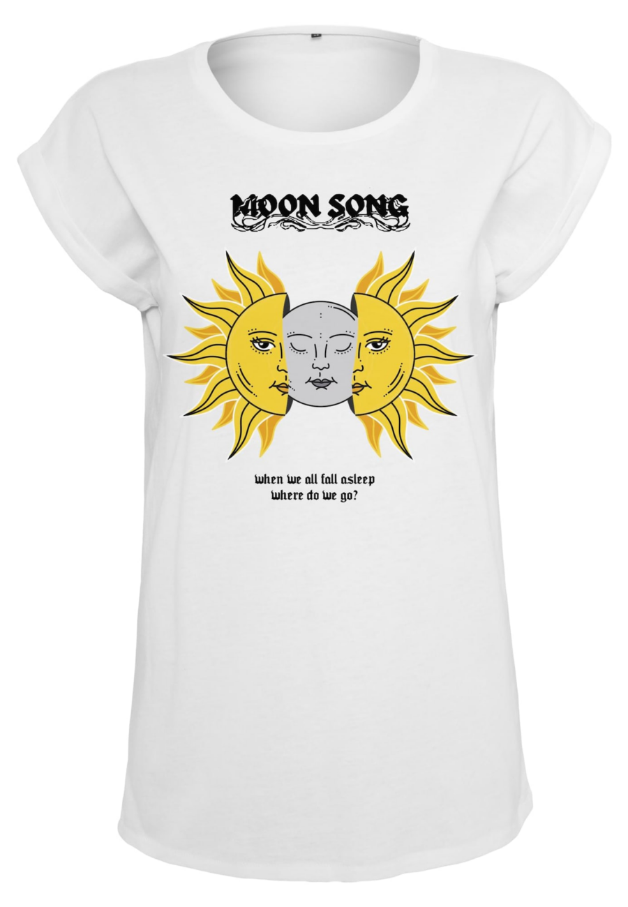 Merchcode Póló 'Moon Song'  sárga / szürke / fekete / fehér-Hungary