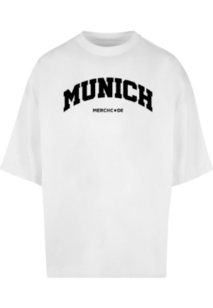 Merchcode Póló 'Munich Wording'  fekete / fehér-Ár
